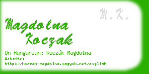 magdolna koczak business card